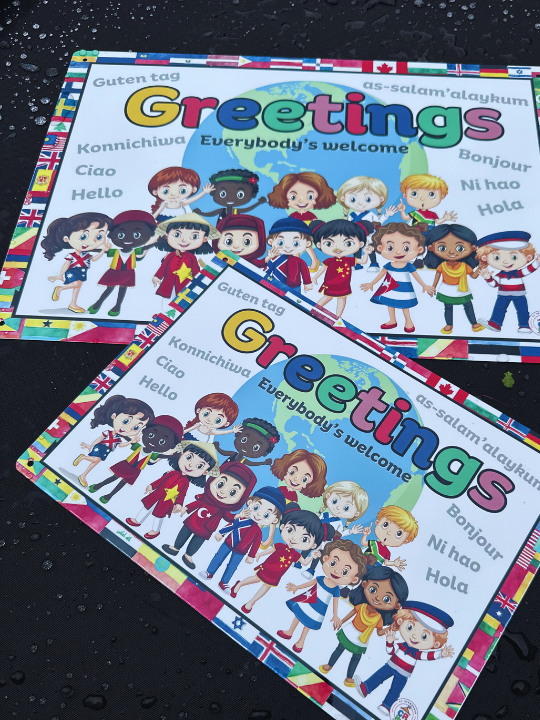 NEW!! Outdoor - Multicultural Greetings - Welcome Board| CR Hut