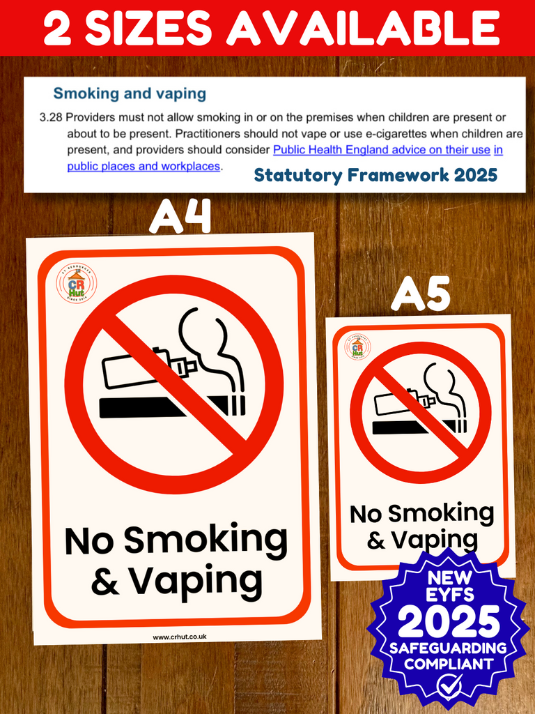 NEW - 🚭 NO Smoking & Vaping Poster| CR Hut
