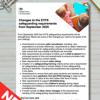 Changes to the EYFS safeguarding requirements from September 2025 - POSTER
