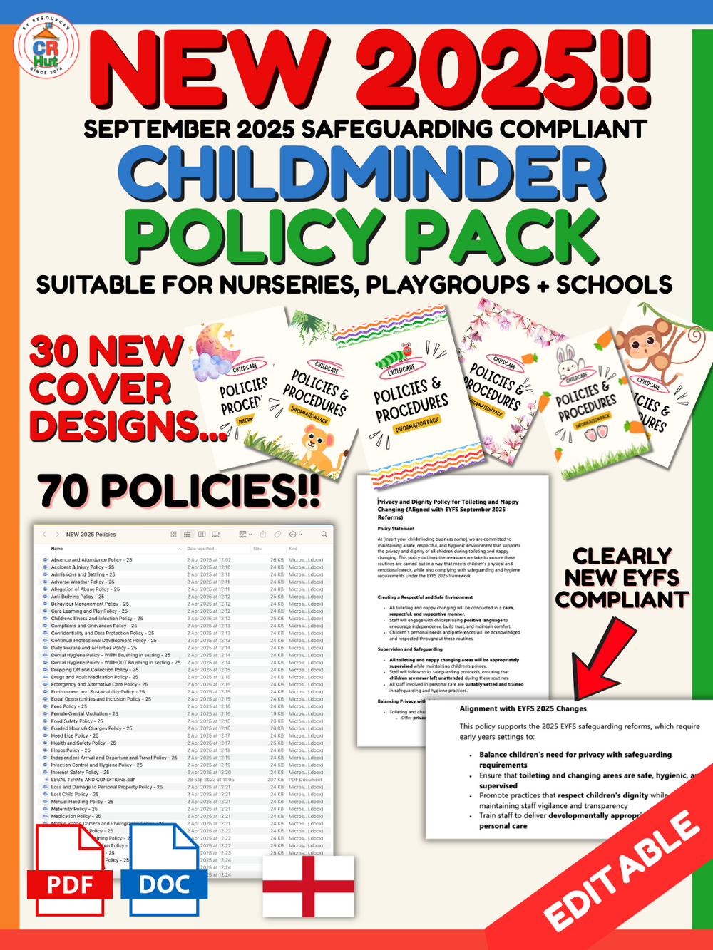 NEW - Childminder Policy Pack - 2025 September Update!