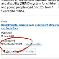 NEW - 2024 SEND code of practice