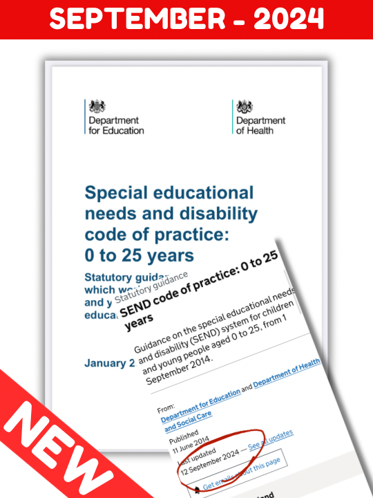 NEW - 2024 SEND code of practice