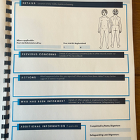 NEW - BUNDLE - SAFEGUARDING, ACCIDENT RECORD & KEY RINGS (SAFEGUARDING + FIRST AID)