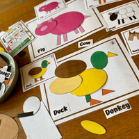 NEW 2D Shape - Farm Animals